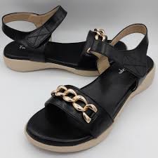 Golden Charm Black Sandals